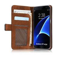 TYoung Retro Style Folio Magnetic Wallet Case Cover for Samsung Galaxy S7 Edge, Classic Breathable Artificial... N2