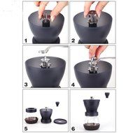 RC Mini Hand-Crank Coffee Bean Grinder Manual Coffee Grinding Mill 120g With Brush &amp; Lid - Brown N4
