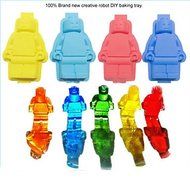 Sher Silicone Robot Shaped Cake Pan Silicone Mold Baking Mould Candy Chocolate Ice Tray Tool(Random Color) N2