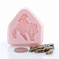 Cowboy Bronc Rider Silicone Mold Chocolate, Fondant Food Safe Mold Resin, Polymer Clay Flexible Craft Mold. N6