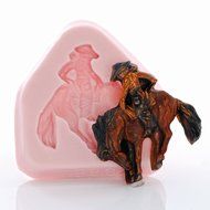 Cowboy Bronc Rider Silicone Mold Chocolate, Fondant Food Safe Mold Resin, Polymer Clay Flexible Craft Mold. N7