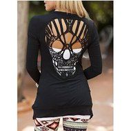 Cardigan Coat,Morecome Women Long Sleeve Skull Backless Top Coat Jacket Outwear N3