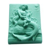 S022 Mermaid&amp;baby silicone soap mold form for soap Clay mold Salt carving mould 9.47.33cm