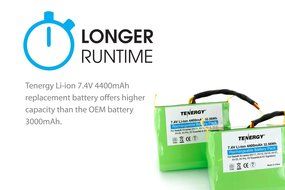 2 pcs Tenergy Li-ion 7.4V 4400mAh Replacement Battery for Neato&reg; XV-series (XV-11, XV-12, XV-15, XV-21, XV-25,... N2