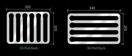 Abacus Pod Rack a Nespresso Coffee Capsule Holder and Dispenser Storage Solution (30 Pod Rack) N3