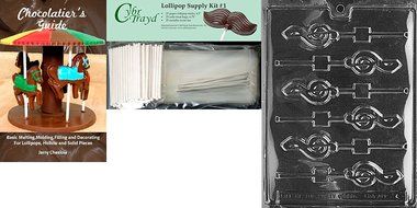 Cybrtrayd J004 G-Clef Lolly Chocolate Candy Mold with Exclusive Cybrtrayd Copyrighted Chocolate Molding Instructions N3