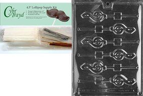 Cybrtrayd J004 G-Clef Lolly Chocolate Candy Mold with Exclusive Cybrtrayd Copyrighted Chocolate Molding Instructions N4