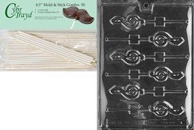 Cybrtrayd J004 G-Clef Lolly Chocolate Candy Mold with Exclusive Cybrtrayd Copyrighted Chocolate Molding Instructions N6