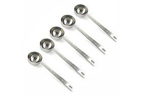 Endurance Metal Stainless Steel 1 Tablespoon Measuring Coffee Scoop Spoon, Set of 5 N2