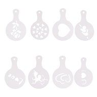 Christmas Designs PP Plastic Coffee Flowers Die Fancy Coffee Printing Template Model Milk Foam Spray Tool 8PCS... N9