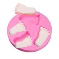 Bestjybt Silicone Baby Feet Fondant Mold Cake Mold Chocolate Mold Soap Mold Baking Tool N3