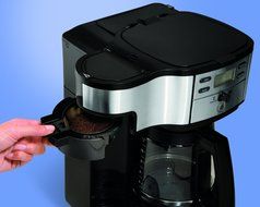 Hamilton Beach Single Serve Coffee Brewer and Full Pot Coffee Maker, 2-Way (49980A) N12