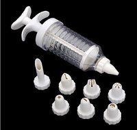 Autek 8 Tips Nozzle Cake Syringe Cupcake Decorating Icing Piping Gun Set Tool Kit New(3dmold-64) N3