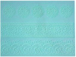 Lesirit Flower Pattern Silicone Fondant Cake Lace Embossed Cake Mold Mat (A)