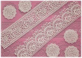 Lesirit Flower Pattern Silicone Fondant Cake Lace Embossed Cake Mold Mat (A) N2