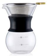 Diguo Pour Over Coffee Maker with Stainless Steel Permanent Filter Glass Coffee Maker Drip Pot (300ml/14oz/1-3... N13