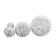 SODIAL(R) 3pcs Snowflake Pattern Plunger Cutter Fondant Cake Cookie Biscuit Mold Craft DIY Decorating Tools Set N3