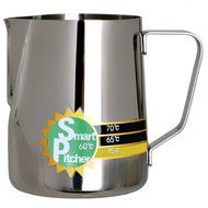 SMART PITCHER Espresso Coffee Milk Frothing Pitcher With Built-In Thermometer, Stainless Steel (20 oz) N7