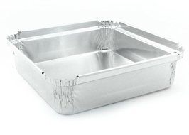 4 1/2" x 4 1/2" Square Aluminum Foil Mini Baking And Food Cake Pan Disposable Pans With Lids 20 Sets N4