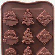 Longzang 15 Cavity Christmas Silicone Mold for Cake Chocolate Ice Tray Panna Cotta Pudding Jello Shot Candy N3