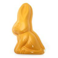 Yellow Enameled Cast Aluminum Nonstick Rabbit Cake Pan - 13.5 Inch