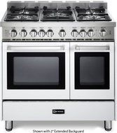 Verona VEFSGG365NDW 36&quot; Pro-Style Gas Range with 5 Sealed Burners 2 Turbo-Electric Convection Ovens Manual Clean...