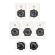 Blue Octave BH-527 In Wall and In Ceiling Speakers Home Theater Surround Sound 7 Speaker Set N2