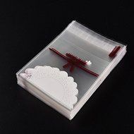 Harulu 100 pcs Lace Self Adhesive Cookie Candy Package Gift Bags Cellophane Birthday (Lace bow) N6