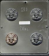 Pirate Skull and Sword Oreo Cookie Sandwich Chocolate Candy Mold 1621