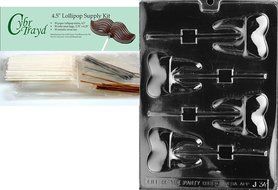 Cybrtrayd J034 Tooth Lolly Chocolate Candy Mold with Exclusive Cybrtrayd Copyrighted Chocolate Molding Instructions N6