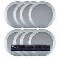 Pyle KTHSP85PSL 4 Room In-Ceiling Home Speaker System w/Speaker Selector &amp; Volume Control (Silver)