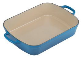 Le Creuset Signature Cast Iron Rectangular Roaster, 5.25-Quart, Palm N7