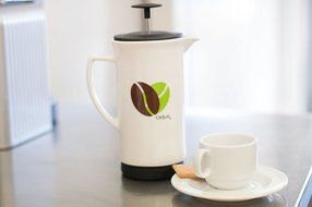 Ceramic French Coffee Press With Stainless Steel Plunger to Make Fresh Coffee or Tea. Includes a Cosy for Keeping... N8