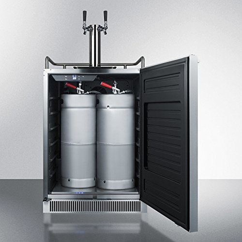 Summit SBC677BITWIN 24" Built-In/Freestanding Beer Dispenser with 6.5 cu. ft. Capacity Dual Tap Factory Installed... N2
