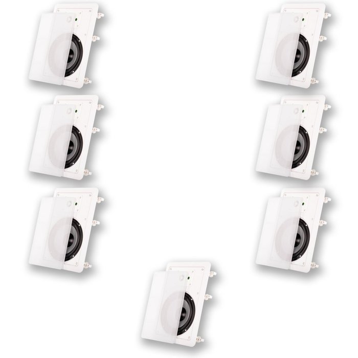Acoustic Audio CS-IW630 In Wall 6.5" Speakers 3 Way Home Theater 2100 Watt 7 Speaker Set CS-IW630-7S
