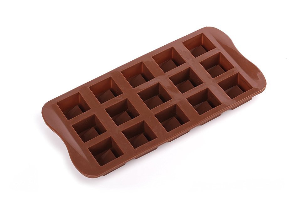 Home Value Non-stick Silicone Square Chocolate Candy Pastry Making Mold Ice Cube Tray, Set of 2 (CHOCMOLDC1097) N5
