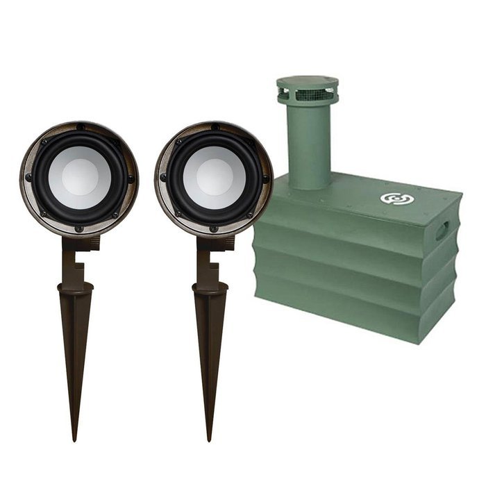 SpeakerCraft Boom Tomb 10" In-Ground Subwoofer with OG-Three Landscape Speakers - Pair