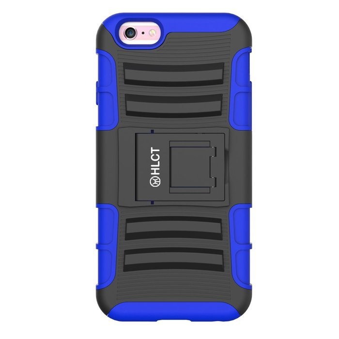 iPhone 6s Case, HLCT Rugged Shock Proof Dual-Layer Case with Built-In Kickstand for iPhone 6s / 6 4.7 Inch (Blue) N5