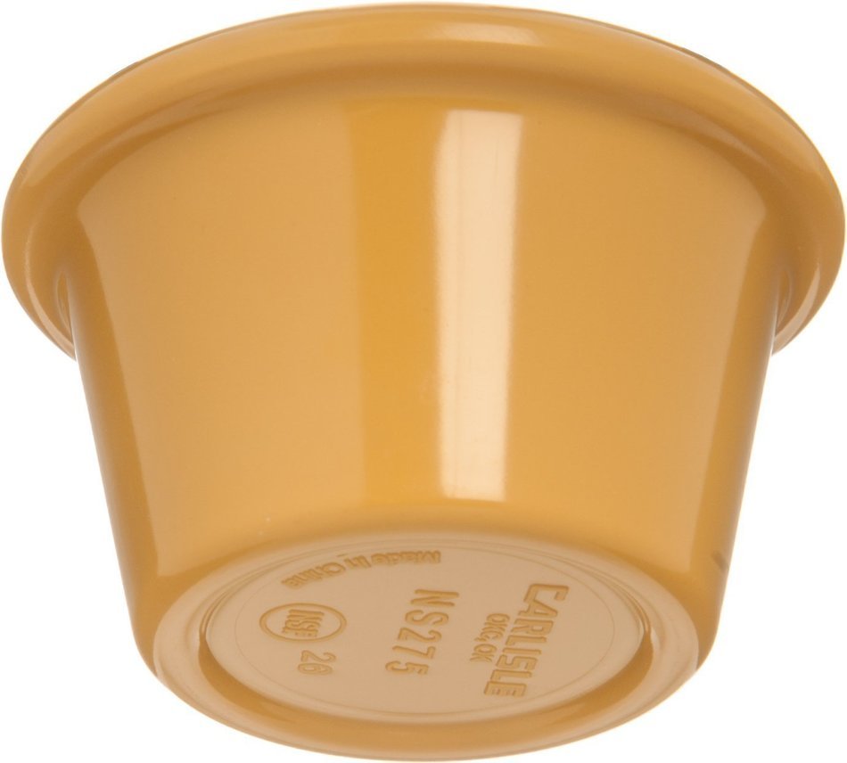 Carlisle S27522 Melamine Smooth Ramekin, 1.5 oz Capacity, 1.53" Height, Honey Yellow (Case of 48) N2