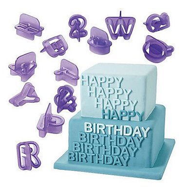 Sher 40pcs Alphabet and Numbers Mold Cookie Cutter Set, Biscuit Cutters,Plastic Cake Letters and Number Cutter...