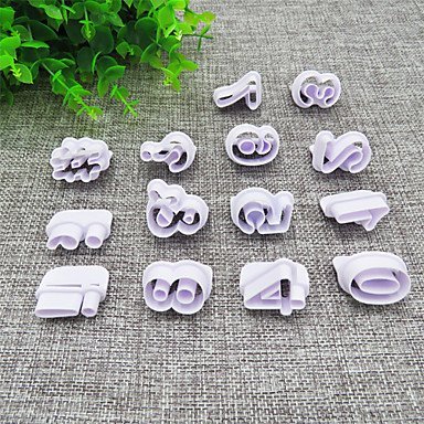 Sher 40pcs Alphabet and Numbers Mold Cookie Cutter Set, Biscuit Cutters,Plastic Cake Letters and Number Cutter... N2