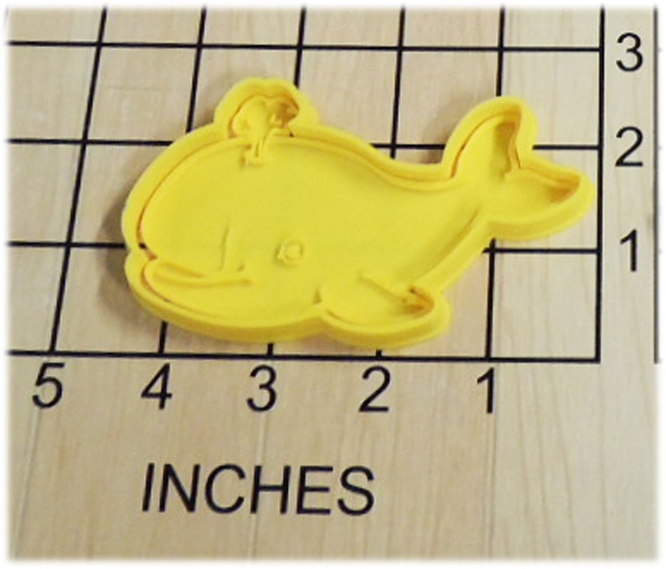 Kids Whale Shaped Fondant Cookie Cutter and Stamp #1400 N2