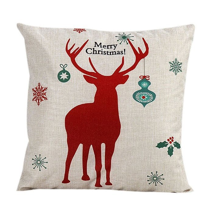 Pillow Cover,Haoricu Simple Stytle Christmas Elk Sofa Bed Home Decor Pillow Case Cushion Cover (Green) N2