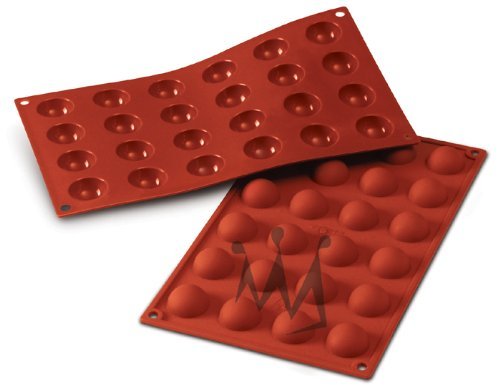 Flexible Bakeware: Half-Sphere 0.3 Oz, 1.18" Diam. x .59" Deep, 24 Cavities