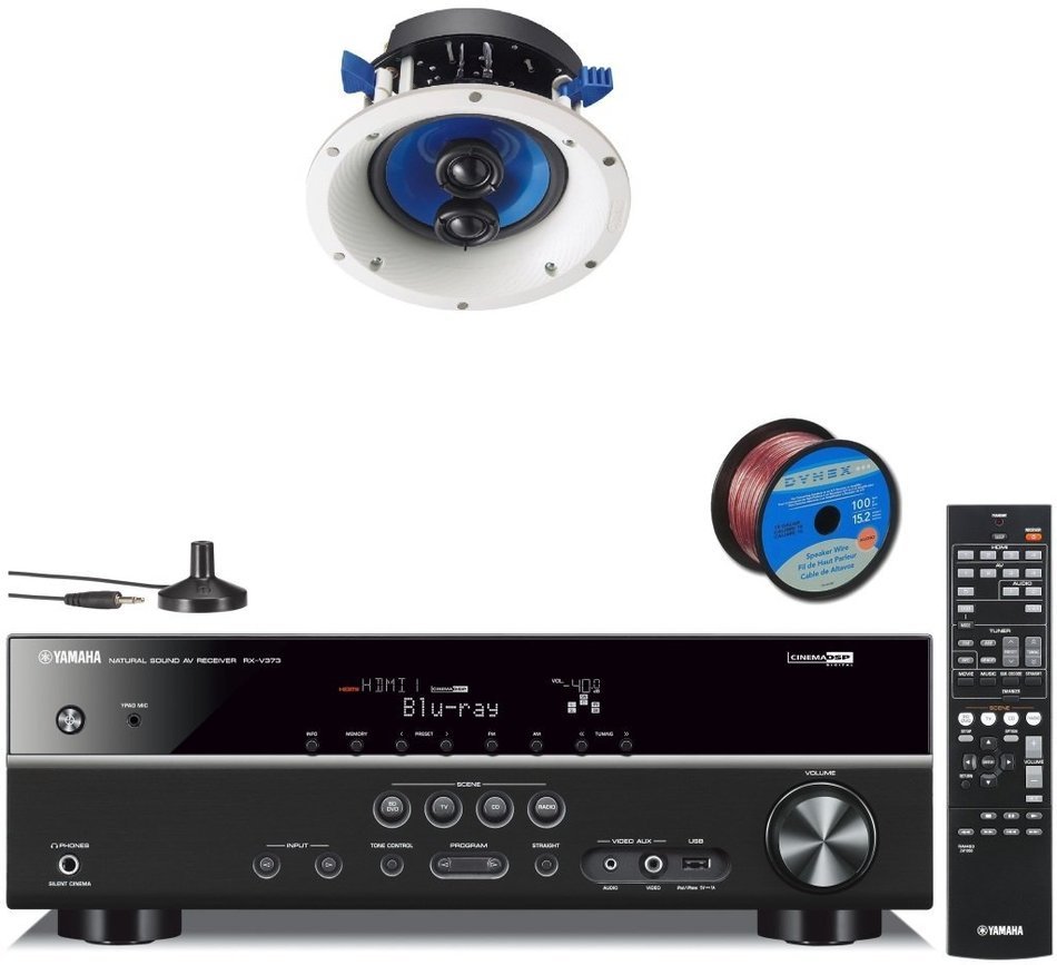 Yamaha 3D-Ready 5.1-Channel 500 Watts Digital Home Theater Audio Video Receiver with 4K pass-through, HD Audio... N22