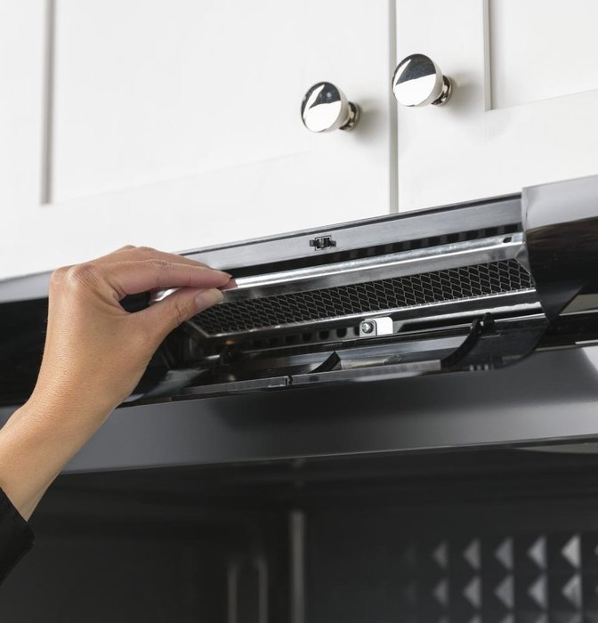GE PVM9005DJBB Profile 2.1 Cu. Ft. Black Over-the-Range Microwave N6