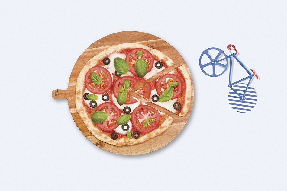 Pizza Cutter - Bicycle Pizza Cutter: Black & Yellow N28