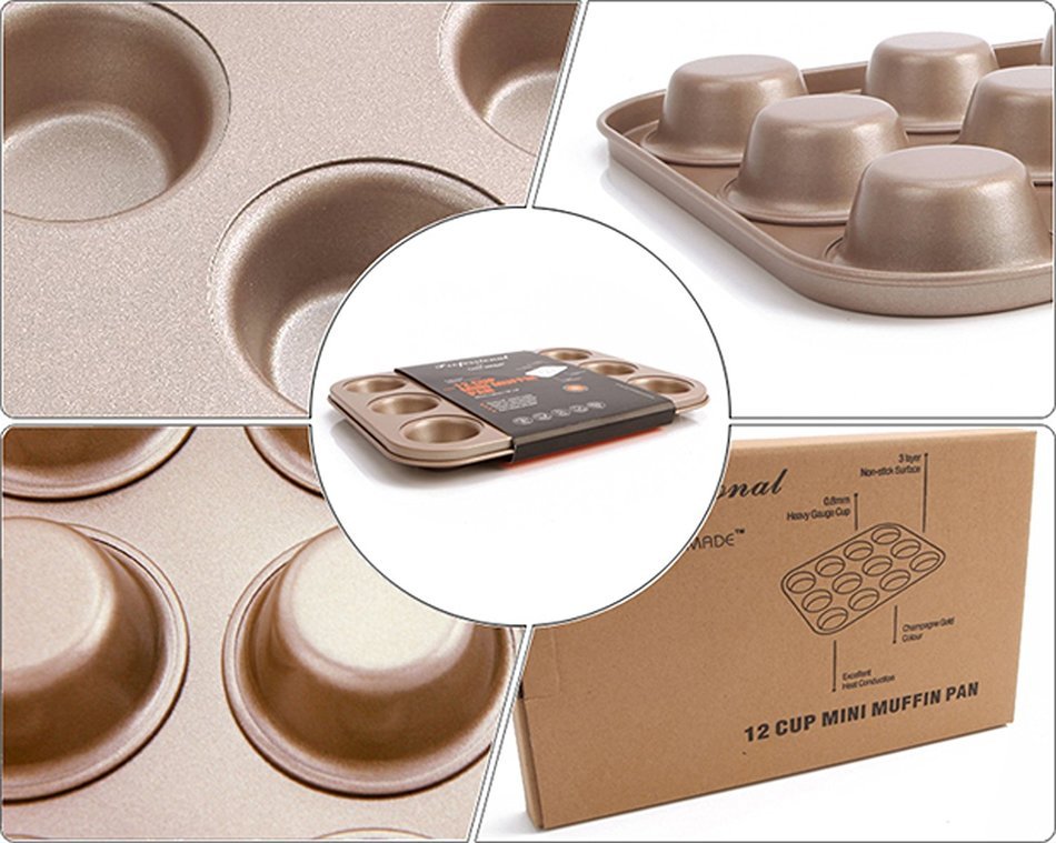 DarNio Chefmade Pan Bakeware Heavy steel Cupcake and Muffin Pan-12 Cup N2