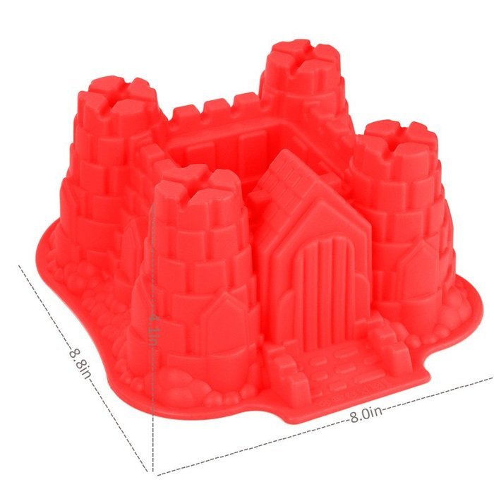 ANPHSIN Creative DIY Silicone Cake Mold-Single Cavity Castle Shape Bakeware Collection Cake Pan-Green N11