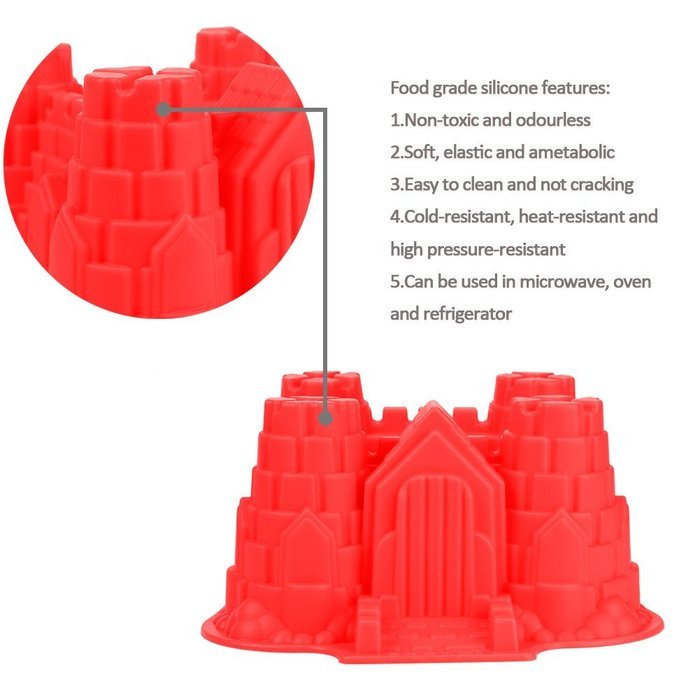 ANPHSIN Creative DIY Silicone Cake Mold-Single Cavity Castle Shape Bakeware Collection Cake Pan-Green N13